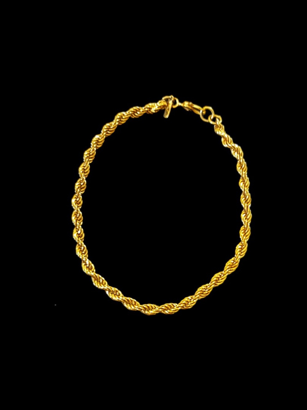 Vintage Monet EUC Gold Tone Rope Chain Bracelet @6.5